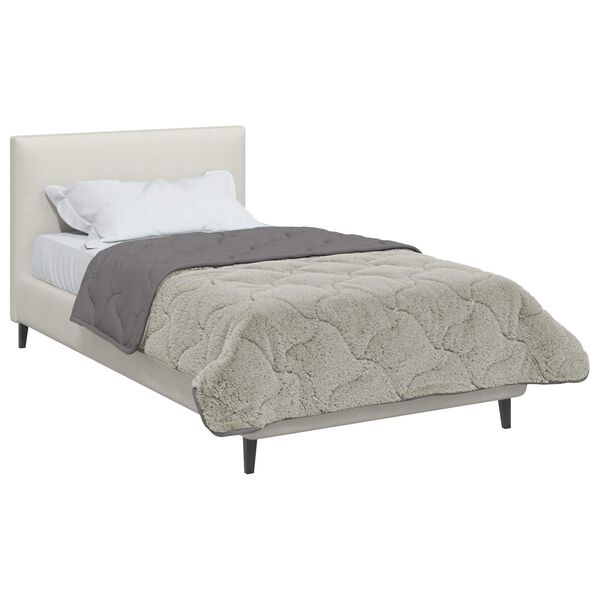 vidaXL Sommerdecke Hellgrau 140 x 220 cm Mikrofaser und Teddy-Fleece