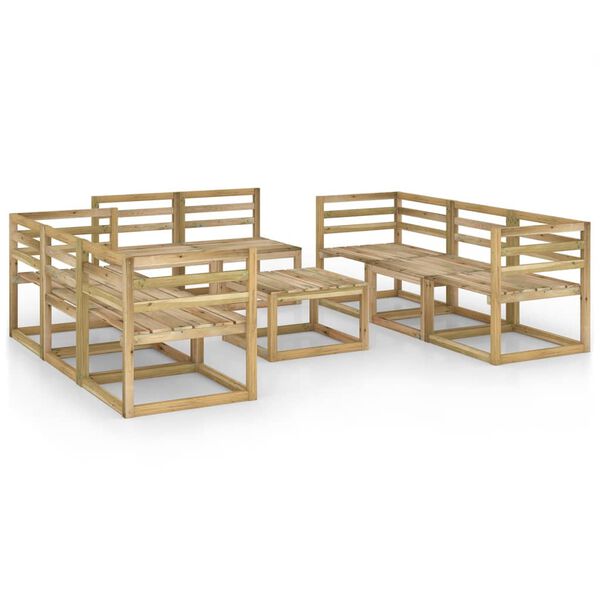 vidaXL 9-tlg. Garten-Lounge-Set Gr&uuml;n Impr&auml;gniertes Kiefernholz
