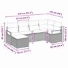 vidaXL Sofa Set mit Kissen 6 pcs Schwarz und Creme Poly-Rattan