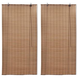 vidaXL Bambusrollos 2 Stk. 120x220 cm Braun