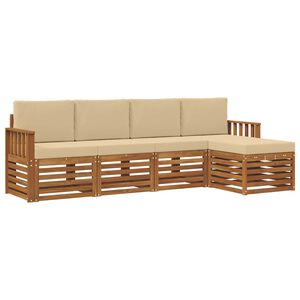 vidaXL Outdoor-Sofagarnitur mit Kissen 5 pcs Natur und Beige