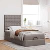 vidaXL Ottoman-Bett mit Matratze & LEDs Taupe 80x200 cm Stoff