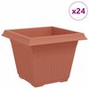 vidaXL Quadratischer Blumentopf 24 stk. Ziegelrot 43 x 43 x 33,5 cm