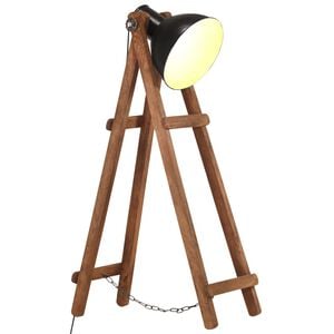 vidaXL Stehlampe Schwarz Mango Massivholz E27