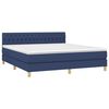 vidaXL Boxspringbett mit Matratze & LED Blau 180x200 cm Stoff