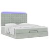 vidaXL Ottoman-Bett mit Matratzen & LEDs Hellgrau 160x200 cm Samt