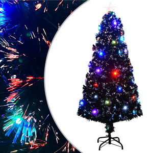 vidaXL Vorbeleuchteter Weihnachtsbaum mit St&auml;nder und LED 150 cm Glasfaser