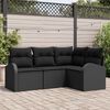 vidaXL Gartensofa-set 4 pcs Schwarz Poly-Rattan