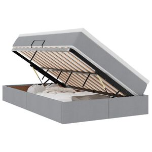 vidaXL Aufbewahrungsbett mit Matratze Hellgrau 120 x 190 cm Polyester