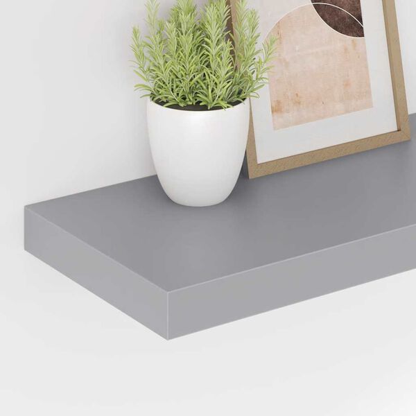 vidaXL Schweberegale 4 Stk. Grau 60x23,5x3,8cm MDF