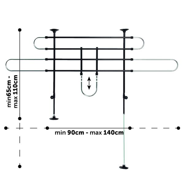 FLAMINGO Hundegitter 3 Stangen mit 2 Montagem&ouml;glichkeiten Eduard Schwarz
