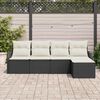 vidaXL Gartensofa-set Schwarz Poly-Rattan