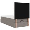vidaXL Ottoman-Bett mit Matratze & LEDs Taupe 90x190 cm Stoff