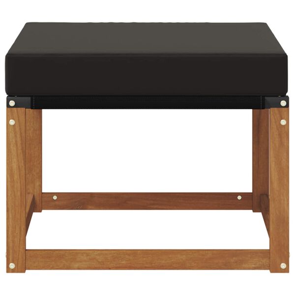 vidaXL Outdoor-Fu&szlig;hocker Massivholz Akazie und Textilene Stoff Natur