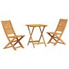 vidaXL Klapp Bistro Set 3 pcs Braun Massivholz Akazie