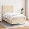 vidaXL Boxspringbett mit Matratze Creme 90x200 cm Stoff