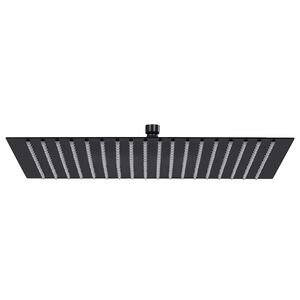vidaXL Regenbrause Edelstahl 50x50 cm Quadrat Schwarz