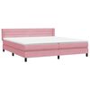 vidaXL Boxspringbett mit Matratze Rosa 200x220 cm Samt