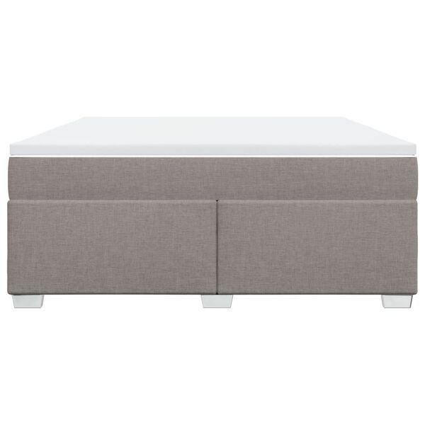 vidaXL Boxspringbett mit Matratze Taupe 180x200 cm Stoff