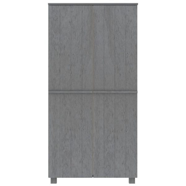 vidaXL Kleiderschrank HAMAR Dunkelgrau 89x50x180 cm Massivholz Kiefer