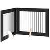 vidaXL Klappbares Hundetor mit St&auml;ndern 2 pcs Schwarze Eiche 200,5 cm