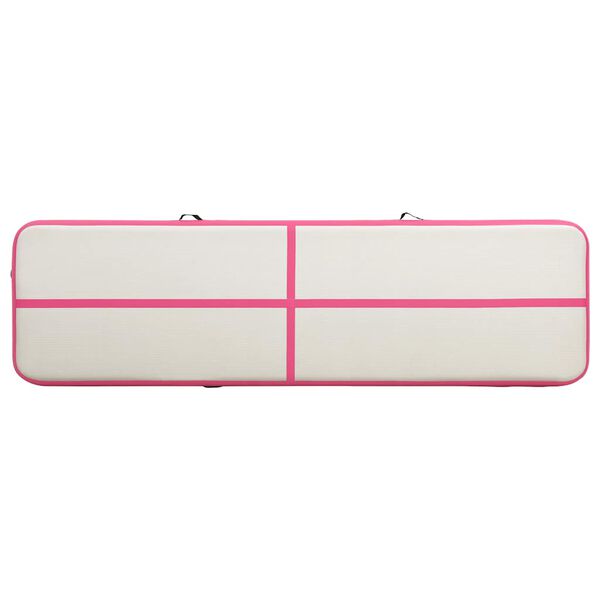 vidaXL Aufblasbare Gymnastikmatte mit Pumpe 600x100x15 cm PVC Rosa