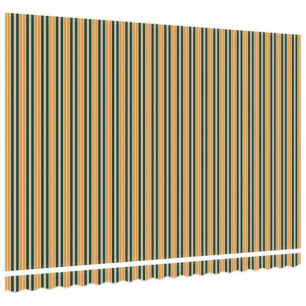 vidaXL Markisenersatzstoff Gr&uuml;n und Gelb 430 x 345 cm Polyester