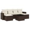 vidaXL 7-tlg. Garten-Sofagarnitur mit Kissen Braun Poly Rattan
