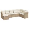 vidaXL 8-tlg. Garten-Sofagarnitur mit Kissen Beige Poly Rattan