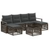 vidaXL Gartensofa-set 7 stk. Grau Poly-Rattan