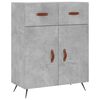 vidaXL Highboard Betongrau 69,5x34x180 cm Holzwerkstoff