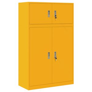 vidaXL Aufbewahrungsschrank 2 stk. Senfgelb 90 x 40 x 145 cm Stahl
