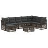 vidaXL Gartensofa-set 9 stk. Grau Poly-Rattan