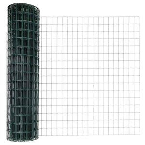 vidaXL Euro-Zaun mit Pfosten 10 x 1,2 m PVC-beschichteter Stahl Gr&uuml;n
