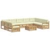 vidaXL Outdoor-Sofagarnitur 10 Stk. Wei&szlig; und Creme Massivholz Akazie