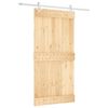 vidaXL Schiebet&uuml;r Nat&uuml;rlich und Wei&szlig; 100 x 210 cm Massivkiefer