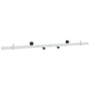 vidaXL Schiebet&uuml;rbeschlag-Set 152,4 cm Stahl Wei&szlig;