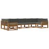 vidaXL Outdoor-Sofagarnitur mit Kissen 7 pcs Natur und Anthrazit