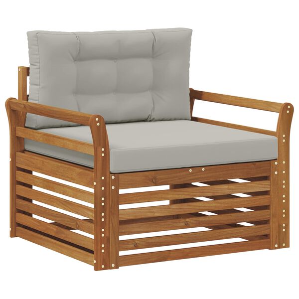 vidaXL Outdoor-Sofagarnitur Massives Akazienholz und Polyester Natur