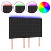 vidaXL LED Kopfteil Schwarz 144x5x118/128 cm Kunstleder