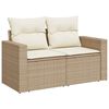 vidaXL 9-tlg. Garten-Sofagarnitur mit Kissen Beige Poly Rattan