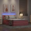 vidaXL Bett mit Stauraum und LED mit Matratze Rosa 140 x 200 cm Samt
