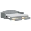 vidaXL Tagesbett Ausziehbar mit Schubladen Hellgrau 80x200 cm Stoff