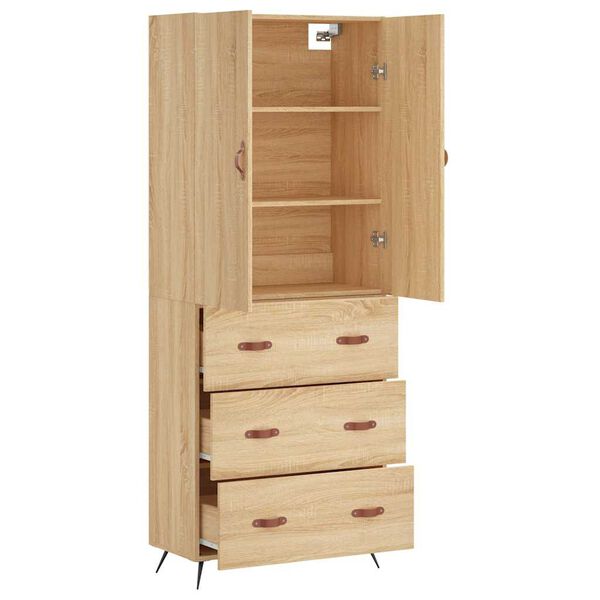 vidaXL Highboard Sonoma-Eiche 69,5x34x180 cm Holzwerkstoff