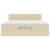 vidaXL Ottoman-Bett mit Matratze Creme 200x200 cm Stoff