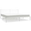 vidaXL Bettgestell mit Kopfteil Metall Wei&szlig; 193x203 cm