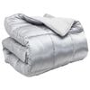 vidaXL Winterbettdecke Silber 240 x 260 cm Satin und Mikrofaser
