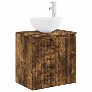 vidaXL Wandmontierte Waschtisch Ger&auml;ucherte Eiche 49,5 x 41 x 64,5 cm