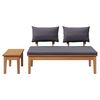 vidaXL Gartenbank 2 pcs Grau und Braun Massivholz Teak