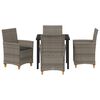 vidaXL Garten Essgruppe 5 pcs Grau Poly-Rattan
